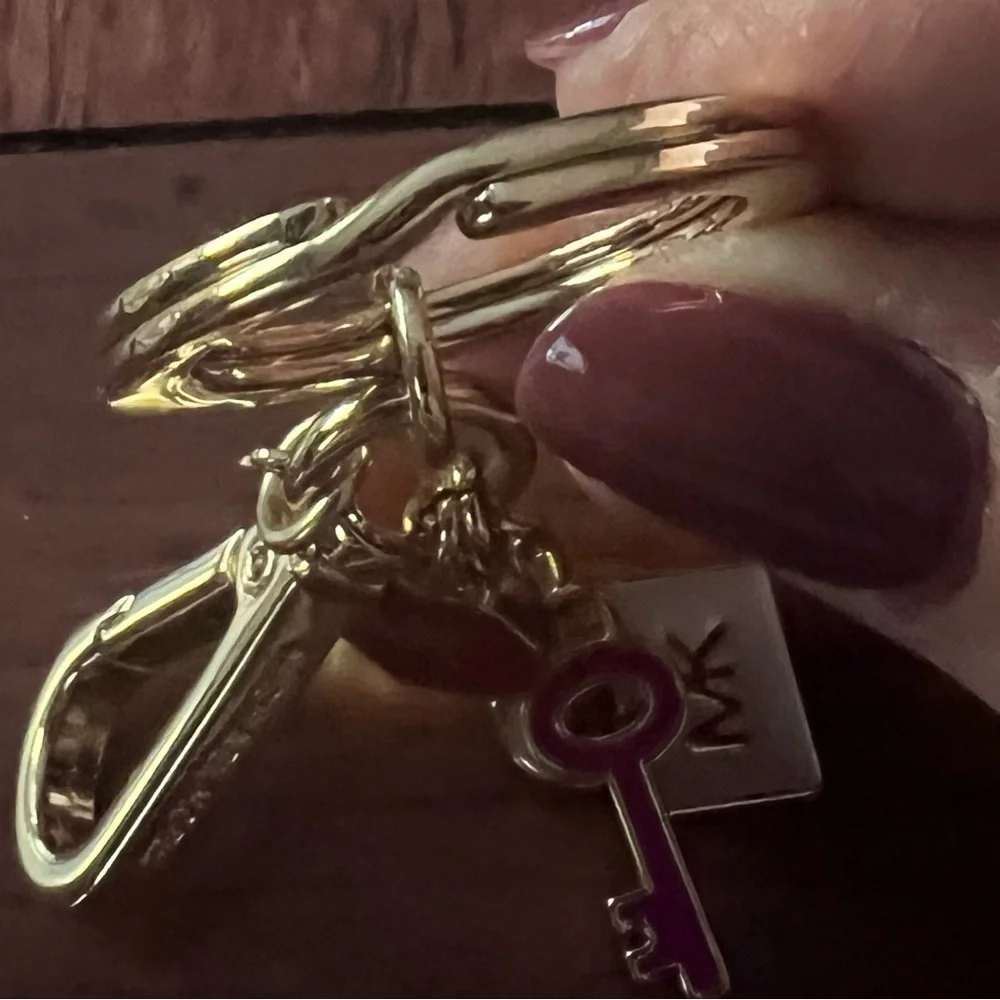 Michael Kors Gold Keychain with Pink Accents - Picture 2 of 5